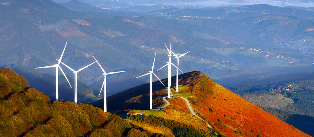 Turbinas eólicas para generación de energía.