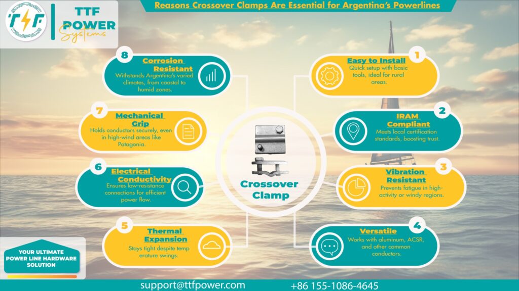 Importancia de las abrazaderas de cruce en las líneas eléctricas